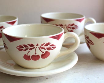 Comptoir de Famille Les 3 Saisons 皿 Set of 3 Vintage Le Comptoir De Famille Demitasse Set: French