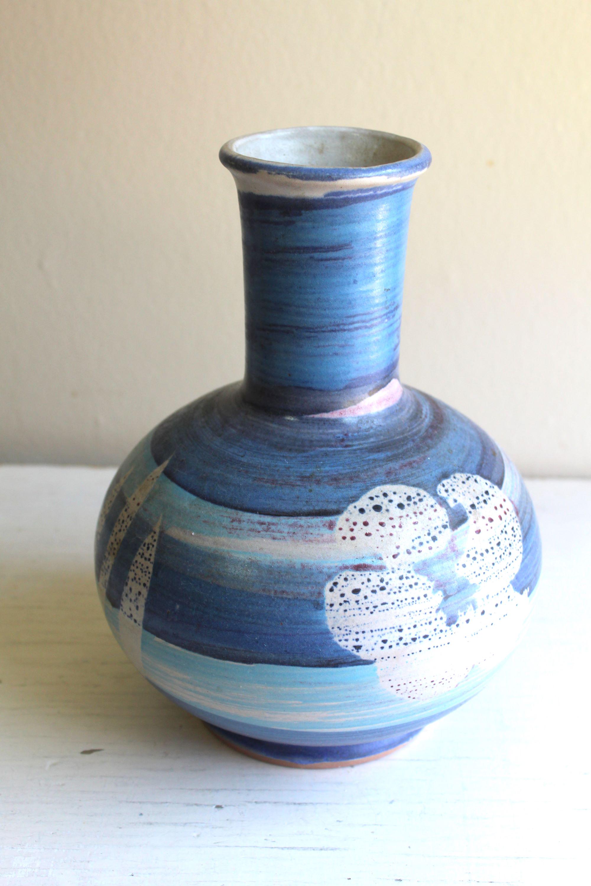Vintage 70s Pacific Stoneware Pottery Vase, Bennett Welsh Oregon