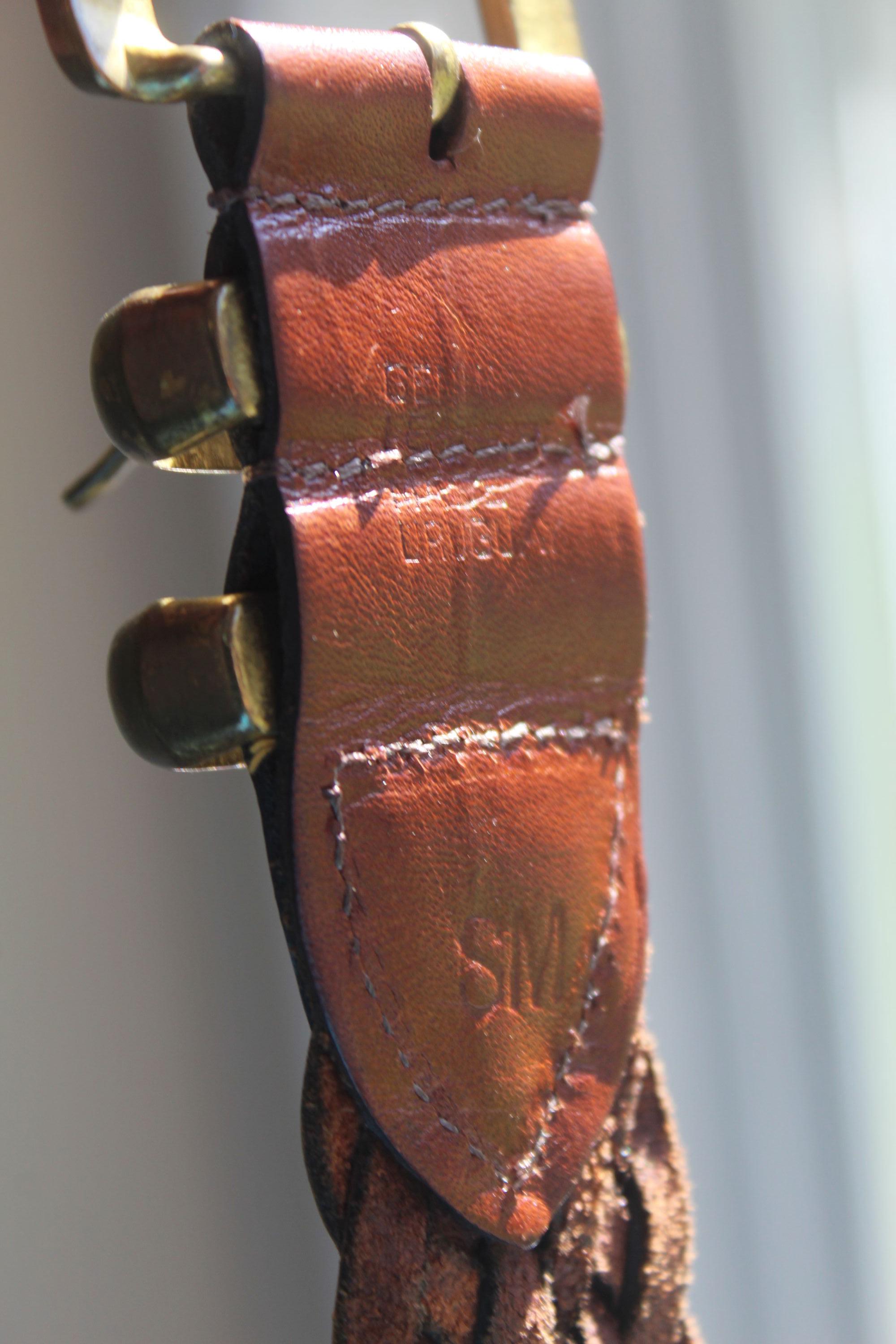 Braided Genuine Leather Belt Brown size L made in Uruguay VINTAGE Vintage BANDOLERA Wide Braided Leather Belt, L XL Size - Etsy main image 2