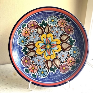 Artisanal Pottery Plate, Made in Mexico, Hand Painted by Olga La Paz