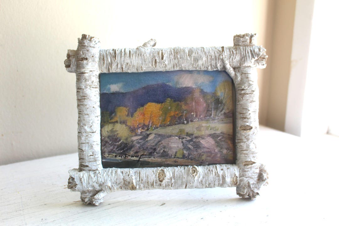 Log Photo Frame Rustic Lodge Style : Mainstays Faux Birch Log Photo Frame Resin Western ...
