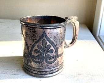 Antique Aurora Tankard:  Baby Size Silverplate Stein