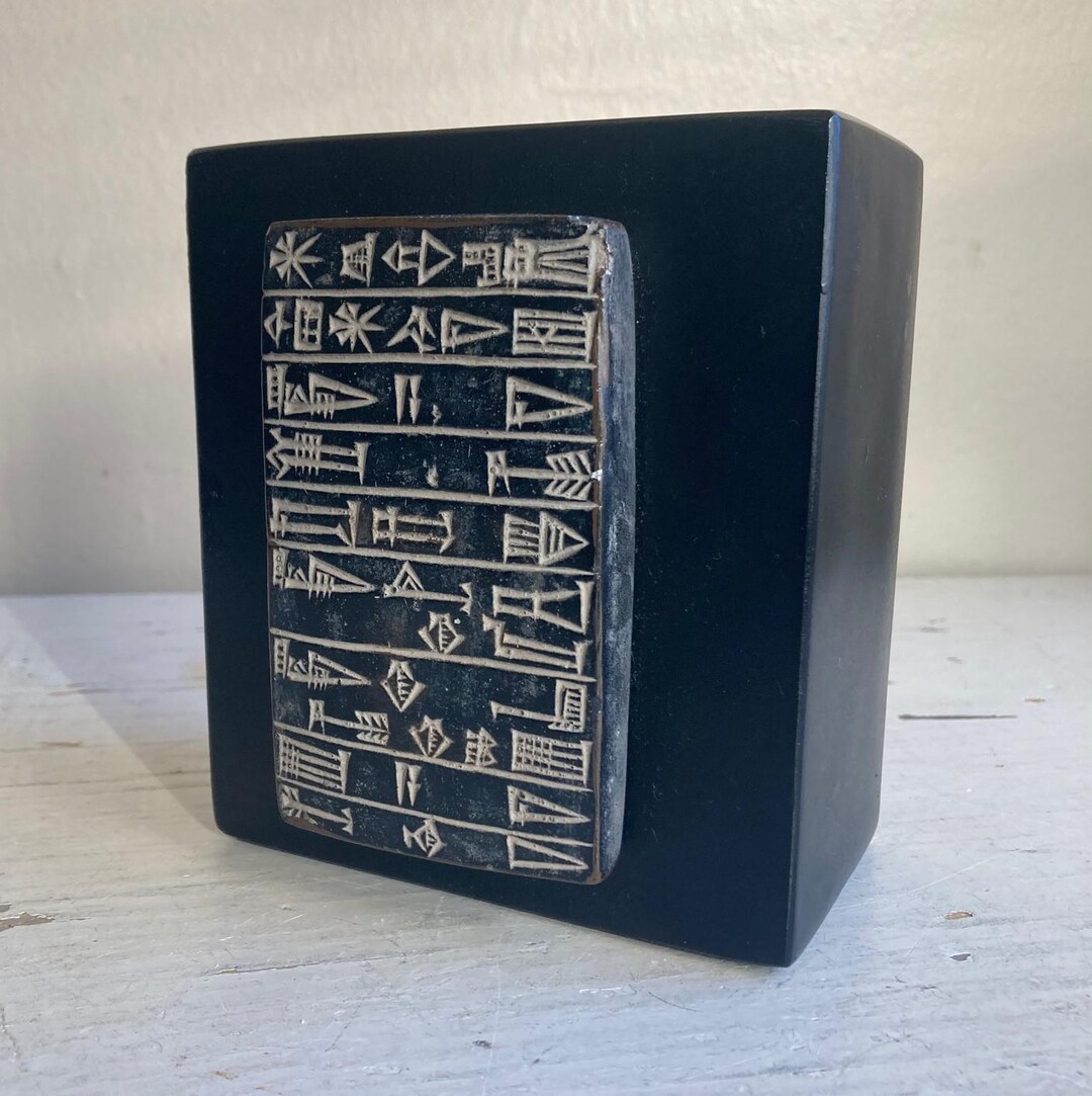 Vintage MCM Museum Reproduction Statue, 2500 BCE Cuneiform Tablet - Etsy