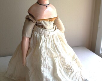 20th Century Repro of Antique Porcelain German China Doll, 1870s