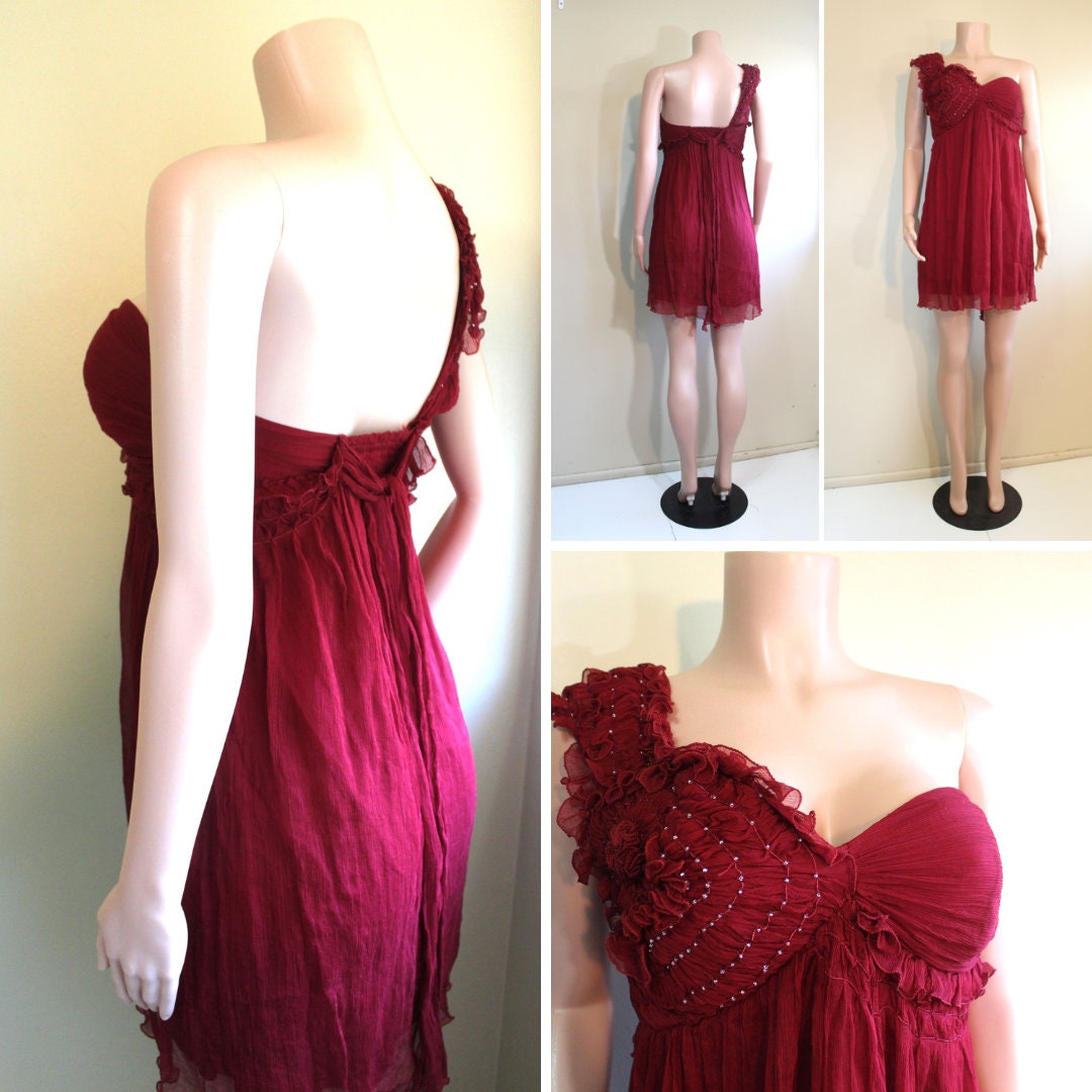 Womens Side Slit Maxi Dress, Single Slit Dress, Red Brazil Knit