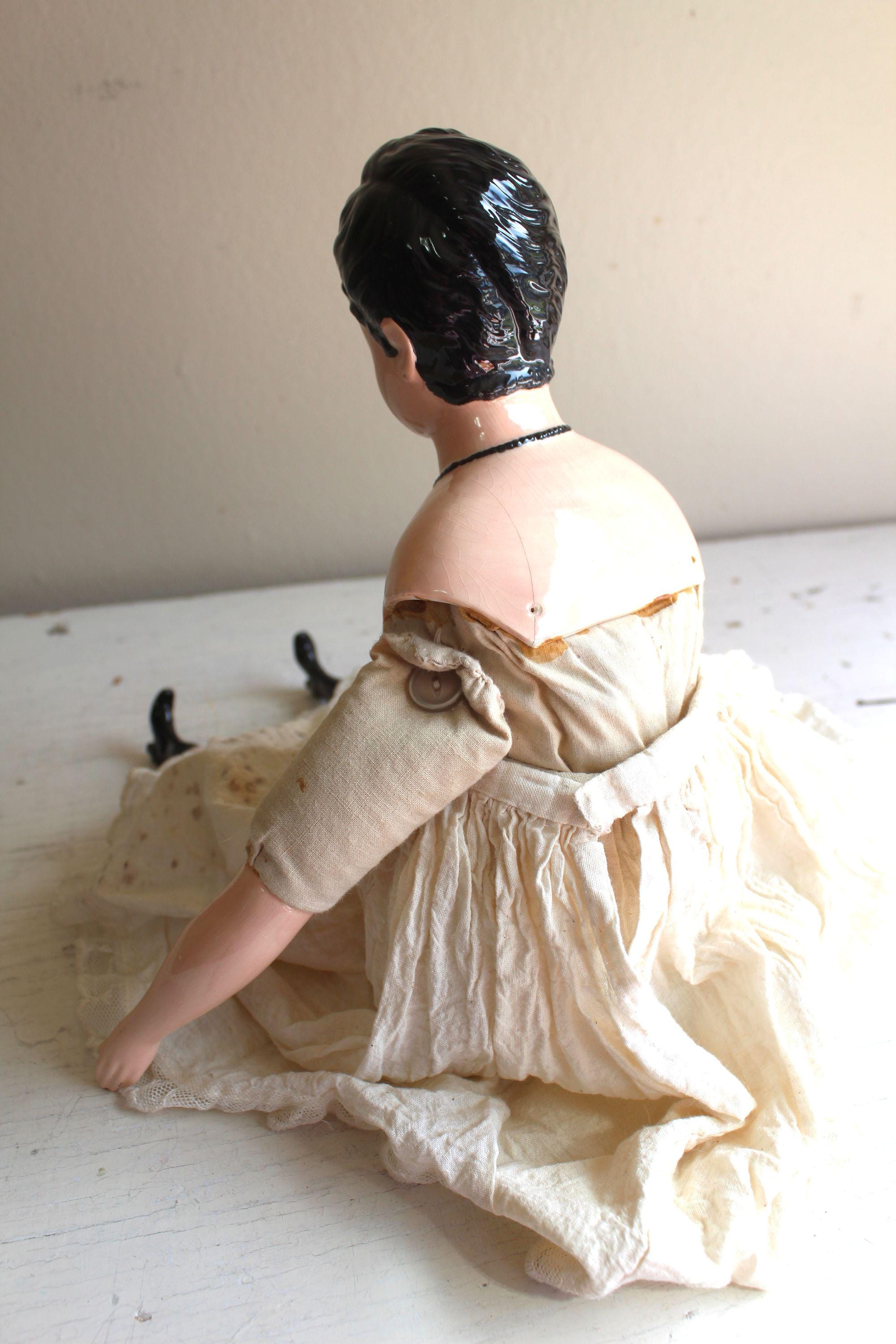 20th Century Repro of Antique Porcelain German China Doll, 1870s