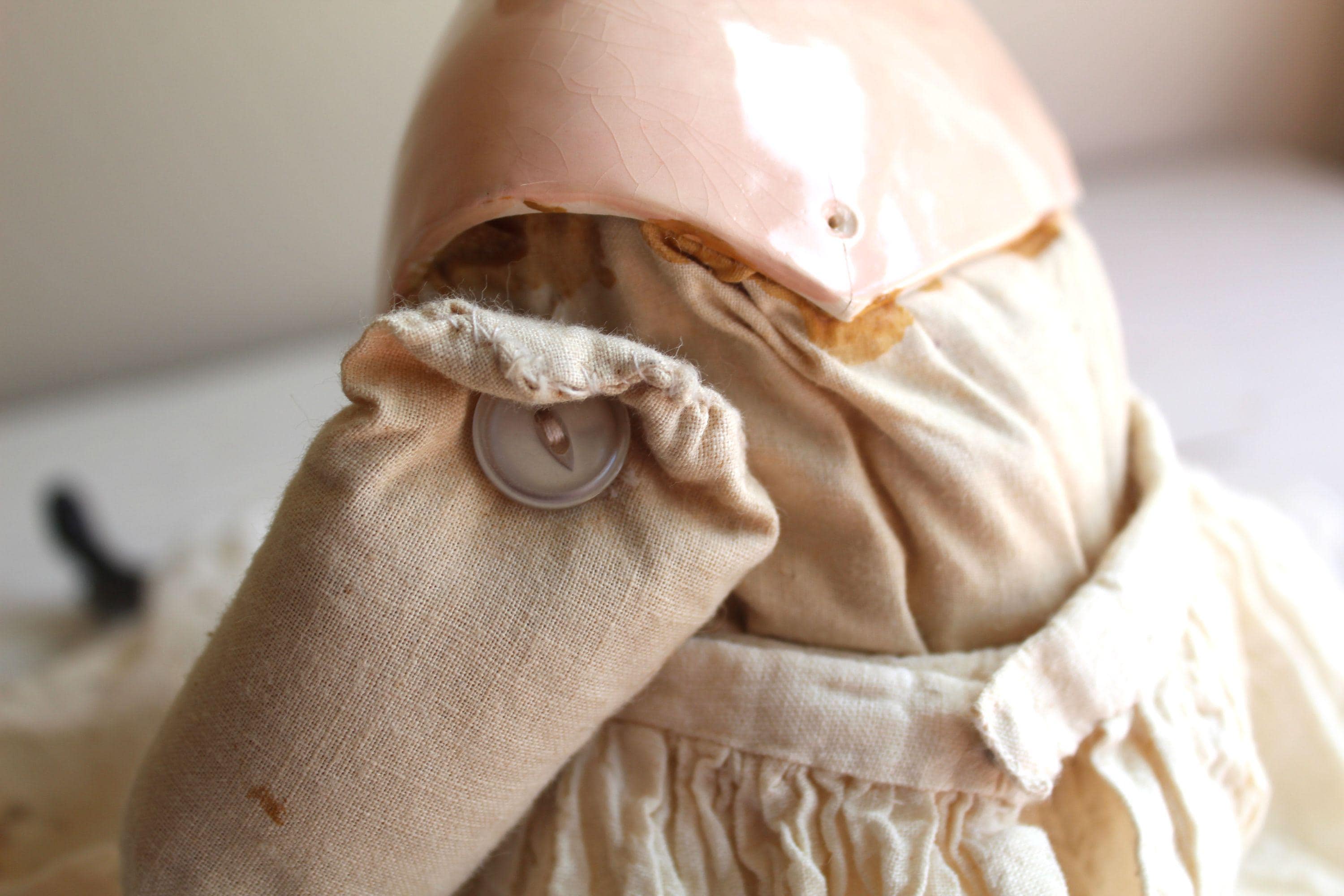 20th Century Repro of Antique Porcelain German China Doll, 1870s