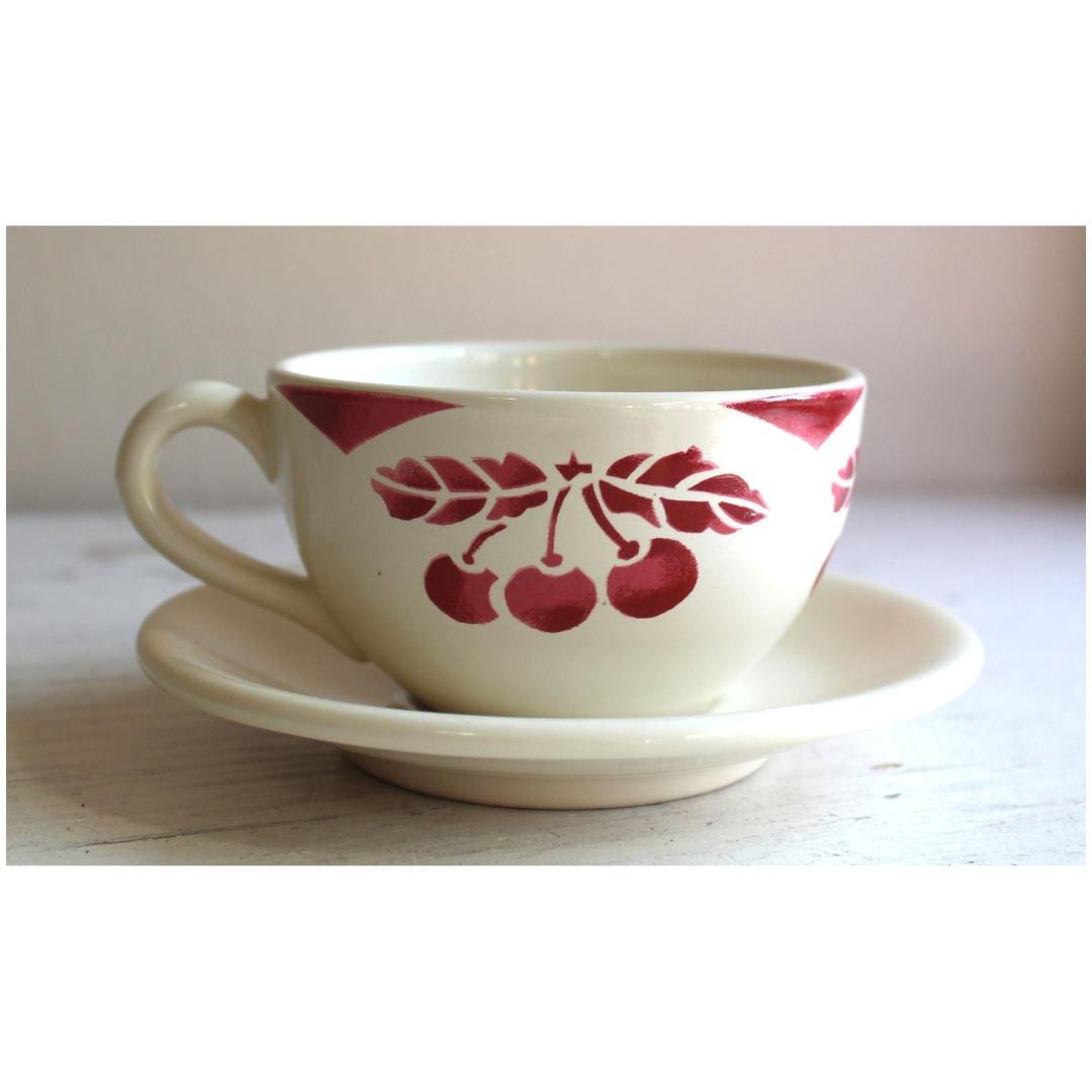 Vintage Le Comptoir De Famille Tea Cup and Saucer Set: French