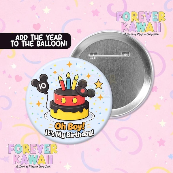 Oh Junge, es ist mein Geburtstag Disney Button, Geburtstag Button, personalisierte Geburtstag Trip Button, Disney Park Geburtstag Pin, Freizeitpark Geburtstag