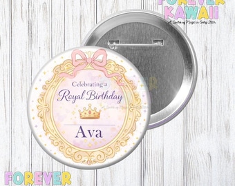 Spilla personalizzata per festeggiamenti da principessa – Spilla personalizzata da 3" per compleanno reale – Distintivo per viaggio magico – Regalo di compleanno, prima visita, fidanzamento