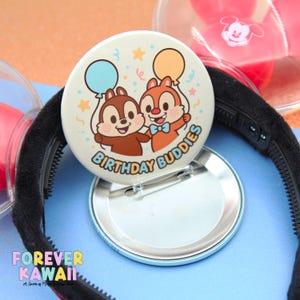 Birthday Buddies - Chipmunk - Celebration Pinback Button - Park Day Button - Birthday Trip Button - Disney Button