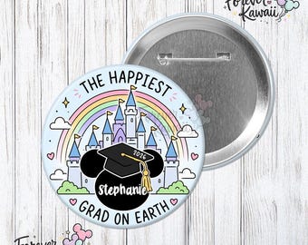 Personalized Graduation Celebration Button, Disney Graduation Button, Senior Celebration Pin, Theme Park Graduation, Senior Trip Button 2026