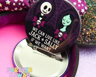 Possiamo vivere come Jack e Sally se vogliamo - Spilla per la celebrazione - Spilla MNSSHP - Spilla per la giornata al parco - Spilla per la celebrazione