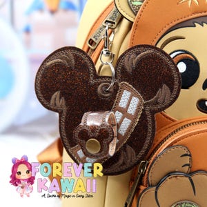 Portachiavi con orecchie da topo Chewie – Porta cappello Galaxy / Porta occhiali da sole / Porta orecchie Star Wars / Porta fascia per capelli con orecchie da topo