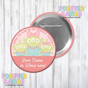 Personalized Toy Story Alien  - Celebration Pinback Button - Park Day Button - FREE Personalization - Disney Button