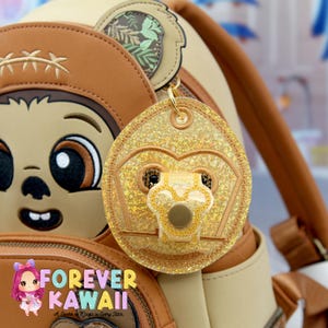 Portachiavi con orecchie da topo C3PO – Porta cappello Galaxy / Porta occhiali da sole / Porta orecchie Star Wars / Porta fascia per capelli con orecchie da topo
