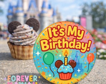 Przypinka z okazji urodzinowej babeczki - Przypinka z okazji dnia w parku - Przypinka z okazji urodzinowej wycieczki - Przypinka Disney