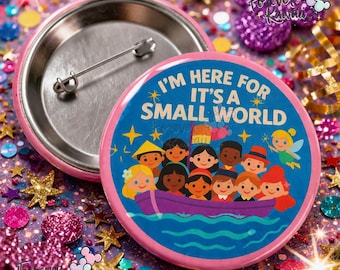 It's a Small World Celebration-knop, themaparkrit-knop, leuke parkoutfit-pinback, cadeau nostalgische ritliefhebber, accessoire parkdag