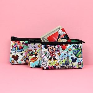 Kleine Geldbörse für Karten und Bargeld mit Reißverschluss, Park-Day-Accessoire, Geschenk zum Festival der Künste, gepolsterte Wechseltasche