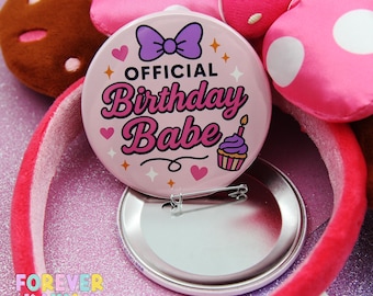 Botón oficial de cumpleaños de Babe - Botón de celebración - Botón de día de parque - Botón de viaje de cumpleaños - Botón de Disney