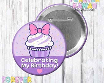 Birthday Cupcake Celebration Button, Birthday Park Badge, Disneybound Celebration Pin, Daisy Button, Birthday Park Trip, Birthday Cupcake