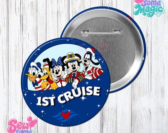 1st Cruise Celebration Button, First Cruise Button, Cruise Vacation Pin, Family Cruise Button, Cruise Keepsake Gift