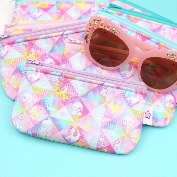 Pastel Galactic Adventure Zippered Pouch – Glasses Case, Makeup Organizer, Travel Accessory, Change Purse, Sunglasses Case, Coin Pouch