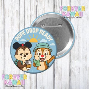 Rope Drop Ready - Celebration Pinback Button - Park Day Button - Disney Button