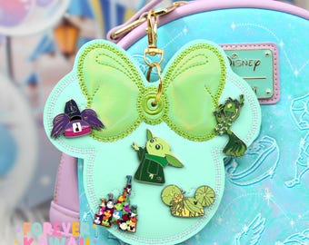 Glow In The Dark Girl Mouse Pin Trading Keychain, 5 Pin Holder Keychain, Enamel Pin Display, Travel Pin Board, Pin Collector Park Accessory