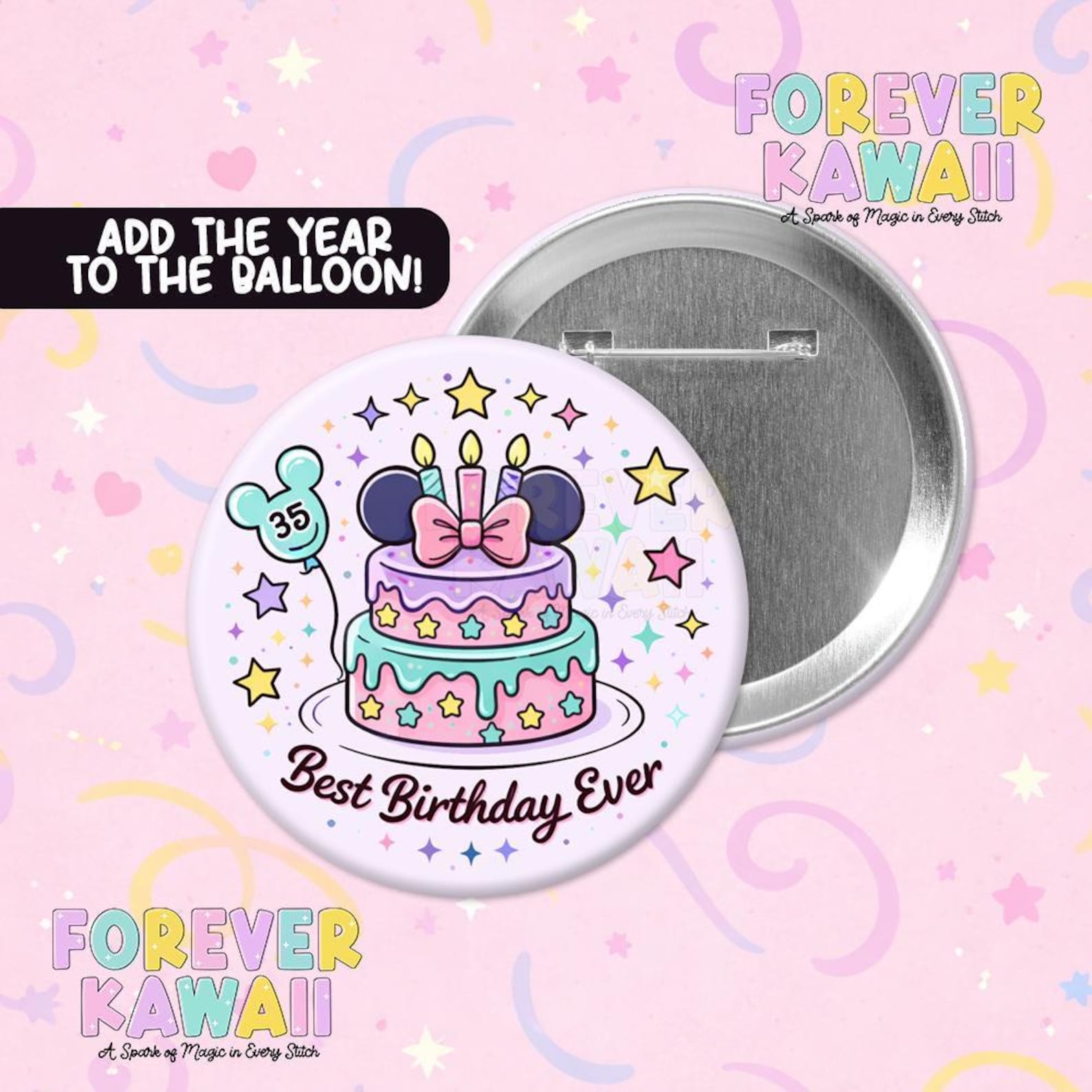 Best Birthday Ever Button, Disney Birthday Button, Personalized ...