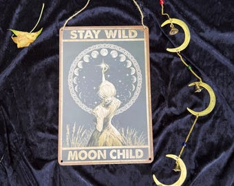 Triple Crescent Moon Wind Chime – Glass Beads, Bells, Intuition, Protection Décor