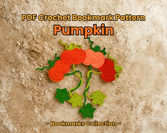 Crochet Pumpkin Bookmark Pattern: Easy Spooky Season Halloween Page Marker (PDF Download) - ITA & EN
