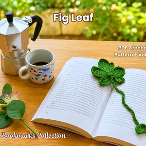 Fig Leaf Crochet Bookmark Pattern PDF, Beginner-friendly Botanical Page Marker Pattern, Video Tutorial