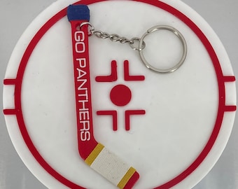 Personalized Hockey Stick Keychain: Florida Panthers Fan Gift