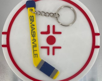 Personalized Predators Hockey Stick Keychain: Nashville Fan Gift