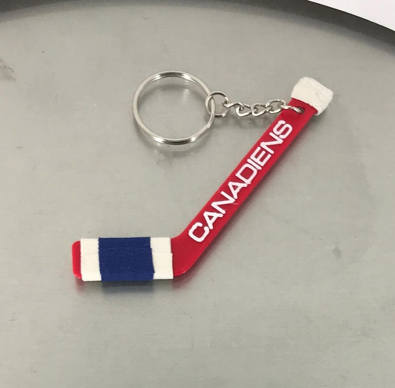 Personalized Montreal Canadiens Hockey Stick Keychain: Double-Sided Name Tag image 5