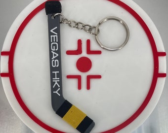 Personalized Golden Knights Hockey Stick Keychain: Vegas Fan Gift