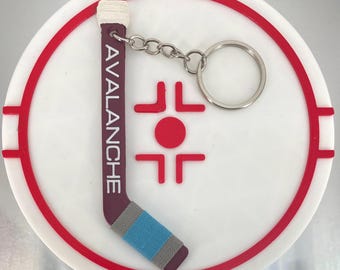 Personalized Avalanche Hockey Stick Keychain: Colorado Team Colors