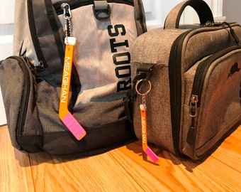 Personalized Hockey Stick Bag Tag Value Pack – School Backpack & Lunch Box