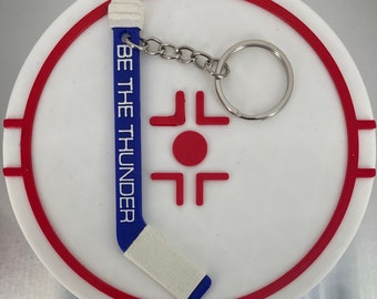 Personalized Tampa Bay Lightning Hockey Stick Keychain: Double-Sided Name Tag