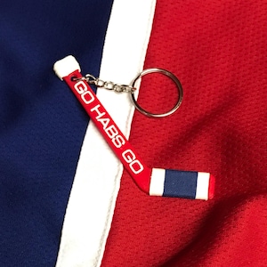 Personalized Montreal Canadiens Hockey Stick Keychain: Double-Sided Name Tag image 4