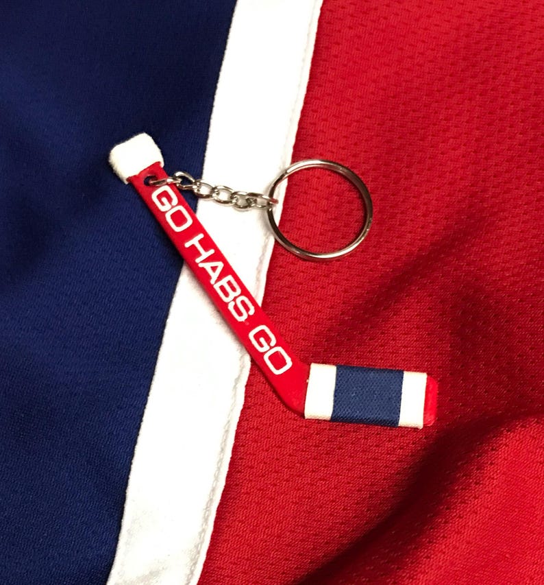 Personalized Montreal Canadiens Hockey Stick Keychain: Double-Sided Name Tag image 4