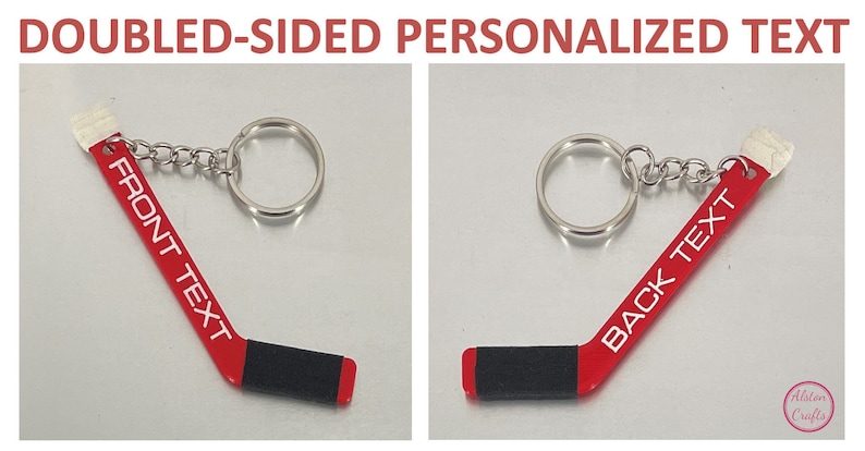 Personalized Montreal Canadiens Hockey Stick Keychain: Double-Sided Name Tag image 7