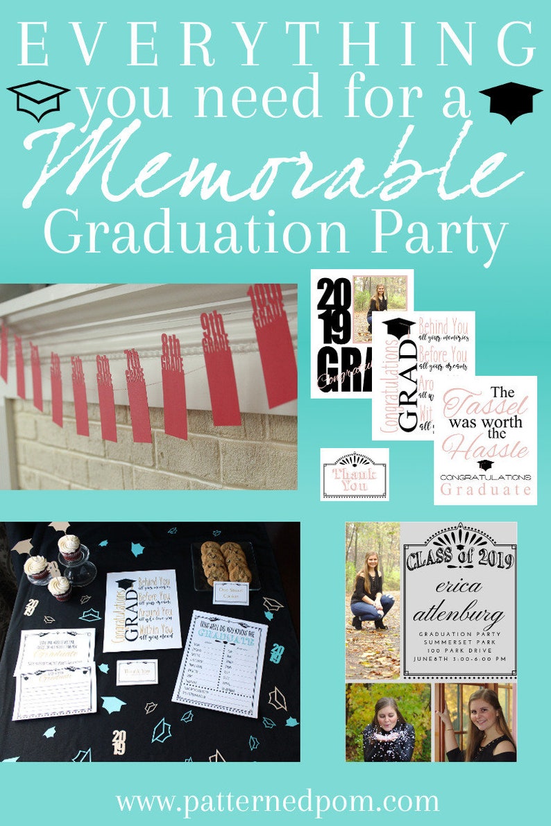 Download Party Signs Invitation Diy Rose Gold Grad Party Bundle Svg Custom Printable Graduation Announcement Centerpieces