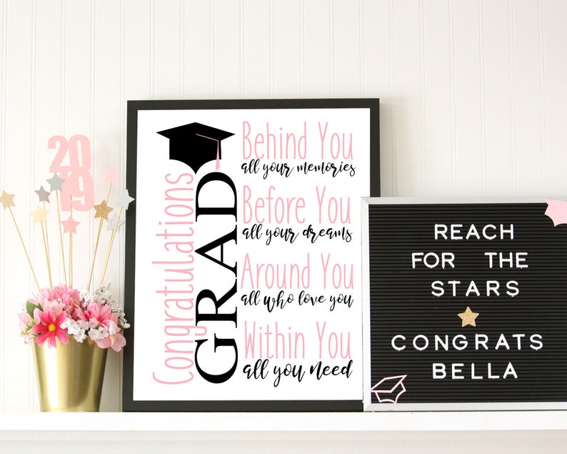 Download Announcements Printable Graduation Decorations For Girls Decorations Invitation Diy Pink Grad Party Bundle Centerpieces Svg Announcement Invitations Announcements
