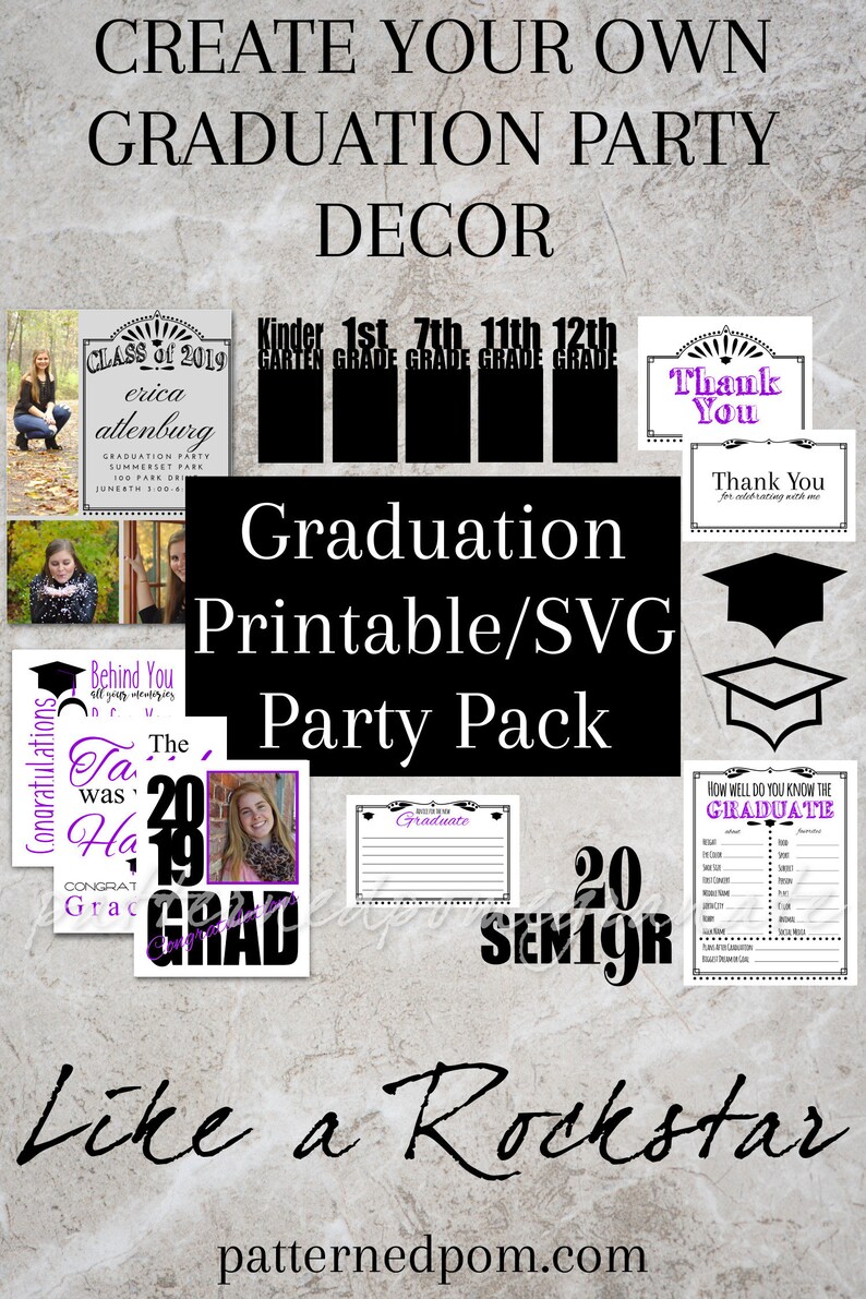 Download Kitchen Dining Diy Grad Party Decor Centerpieces Svg Party Signs Table Decorations Graduation Announcement Printable Graduation Party Pack Home Living