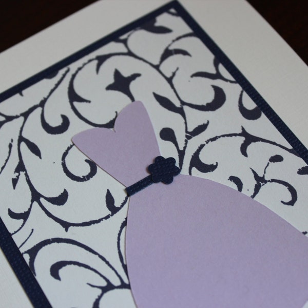 Six Bridesmaid Thank You Cards in Lavender, Eggplant, and White