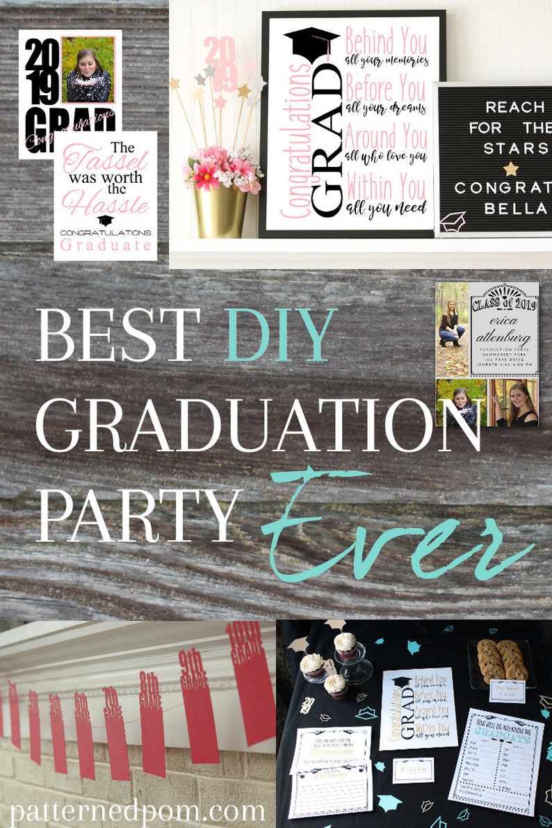 Download Decorations Printable Graduation Decorations For Girls Svg Announcement Diy Pink Grad Party Bundle Centerpieces Invitation Paper Paper Party Supplies Kromasol Com