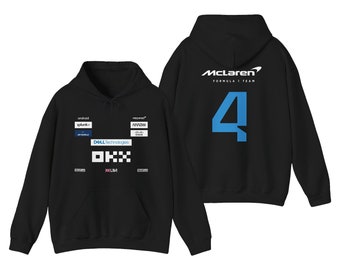 McLaren Formula 1 Team 2023 v2 Unisex Hoodie - Lando Norris 4 - F1 Gift - Racing Hoodie - McLaren Fan Hooded Sweatshirt - Motorsport Lover