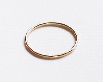 thin 14k gold fill ring - dainty simple stacking band - "linea" ring by elephantine